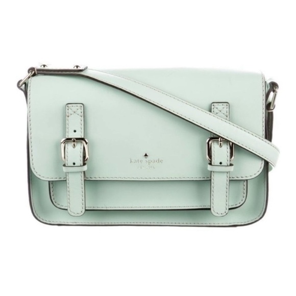 Kate Spade Essex Scout Faded Mint Genuine Leather Crossbody...
